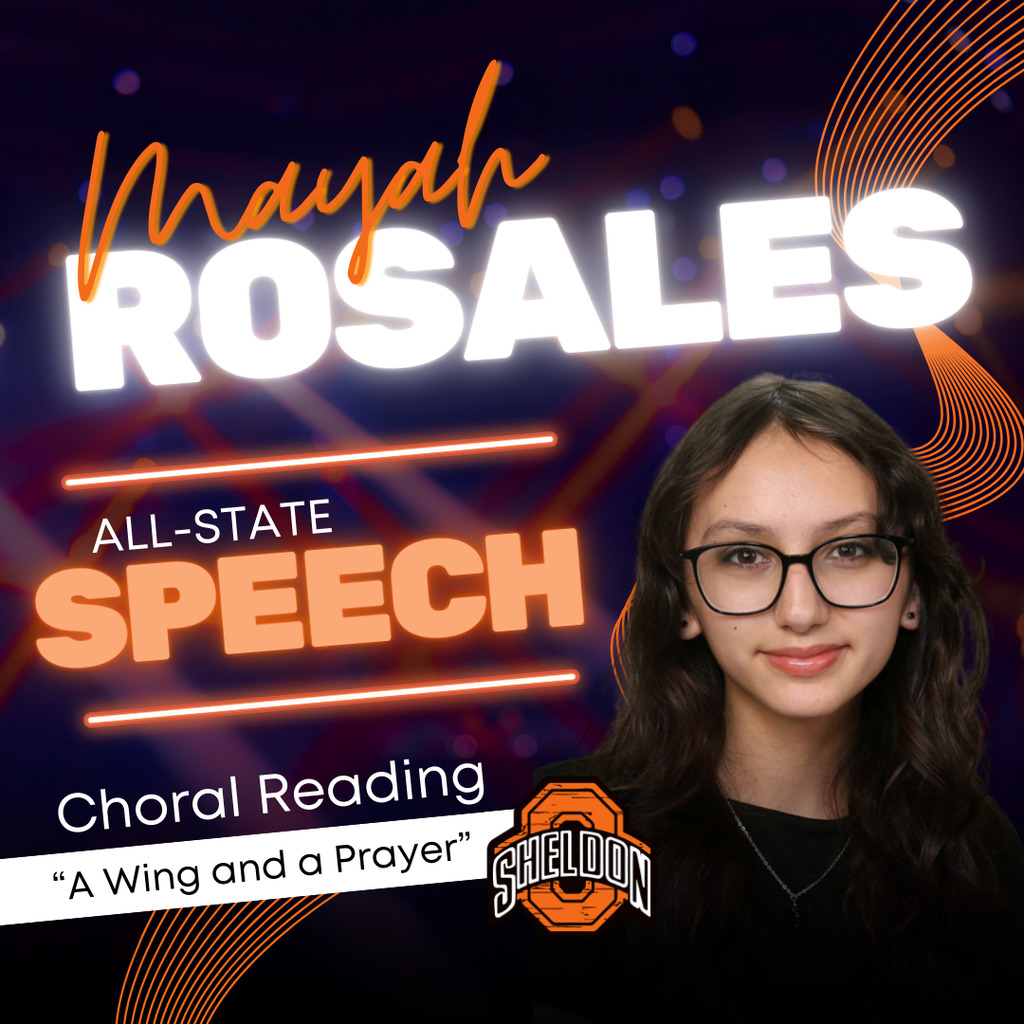 Congratulations to our Sheldon High School students heading to All-State Speech!   Best of luck to the three outstanding groups representing Sheldon: • Choral Reading – A Wing and a Prayer • Ensemble Acting – People Will Talk • Solo Mime – Ta-Da?  Your hard work, creativity, and dedication have earned you this incredible honor. We are so proud of you—go shine at All-State!