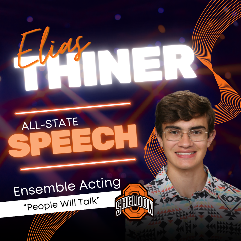 Congratulations to our Sheldon High School students heading to All-State Speech!   Best of luck to the three outstanding groups representing Sheldon: • Choral Reading – A Wing and a Prayer • Ensemble Acting – People Will Talk • Solo Mime – Ta-Da?  Your hard work, creativity, and dedication have earned you this incredible honor. We are so proud of you—go shine at All-State!