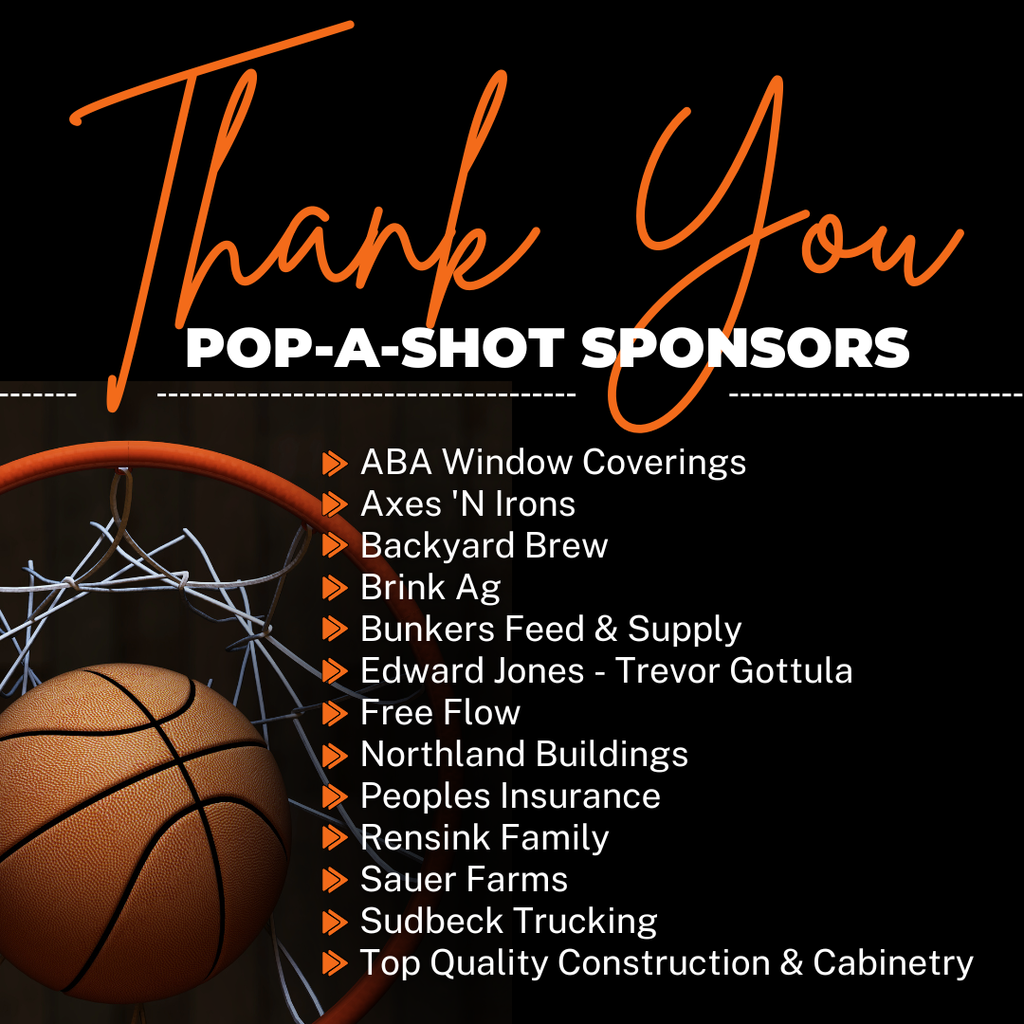 Congratulations to our 2026 Pop-A-Shot Shoot-Off Champions, Thomas Bunkers and Aylah Sauer! These two rose to the top and earned their titles with impressive shooting skills and consistency. What a fun and competitive season it has been!  Thank you to everyone who participated throughout the season and helped make this event so much fun. The energy and friendly competition made it a highlight of the year.  An extra special thank you to this year’s sponsors for your generous support. Your partnership helped make the Pop-A-Shot Shoot-Off possible and added to the excitement for our students and fans!