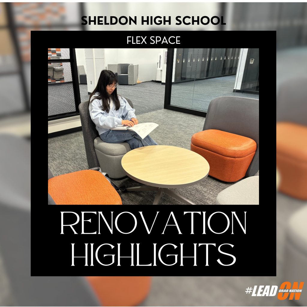 Take a look inside at the newly constructed areas at Sheldon High School. The new spaces support connection, creativity, and growth across our campus. We're so excited to be in them and we’d love to hear what you think of the updates!  *Images created by Sheldon High School Mass Media students, Paige Boon and Olivia Prewitt*