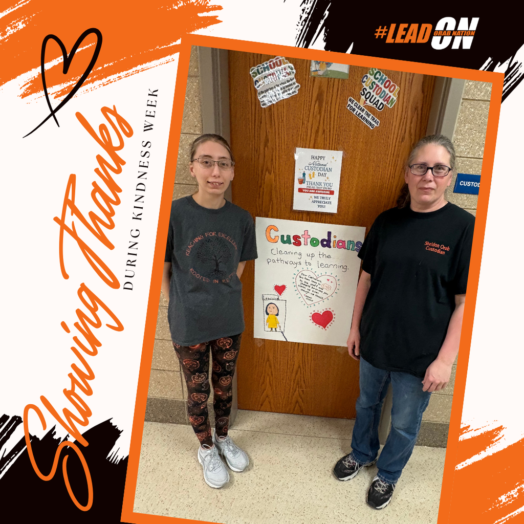 October Charbonneau created these thoughtful posters to show appreciation for our Sheldon Middle School lunchroom staff, custodians, secretaries, nurses, and paraprofessionals during Kindness Week.