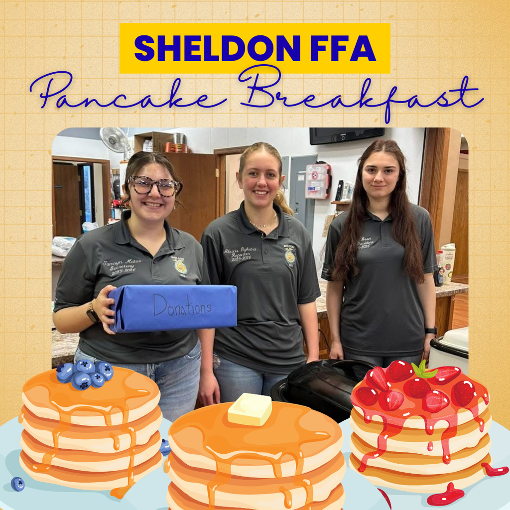 To kick off FFA Week, Sheldon High School FFA members served up a delicious pancake breakfast last Sunday at the Eagles Club!   Thank you to everyone who came out to support this great event and our hardworking students. We appreciate our amazing community! Go Orabs!