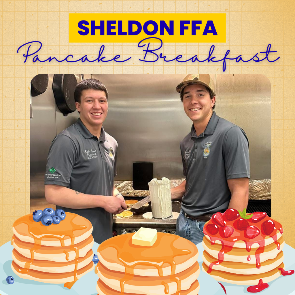 To kick off FFA Week, Sheldon High School FFA members served up a delicious pancake breakfast last Sunday at the Eagles Club!   Thank you to everyone who came out to support this great event and our hardworking students. We appreciate our amazing community! Go Orabs!