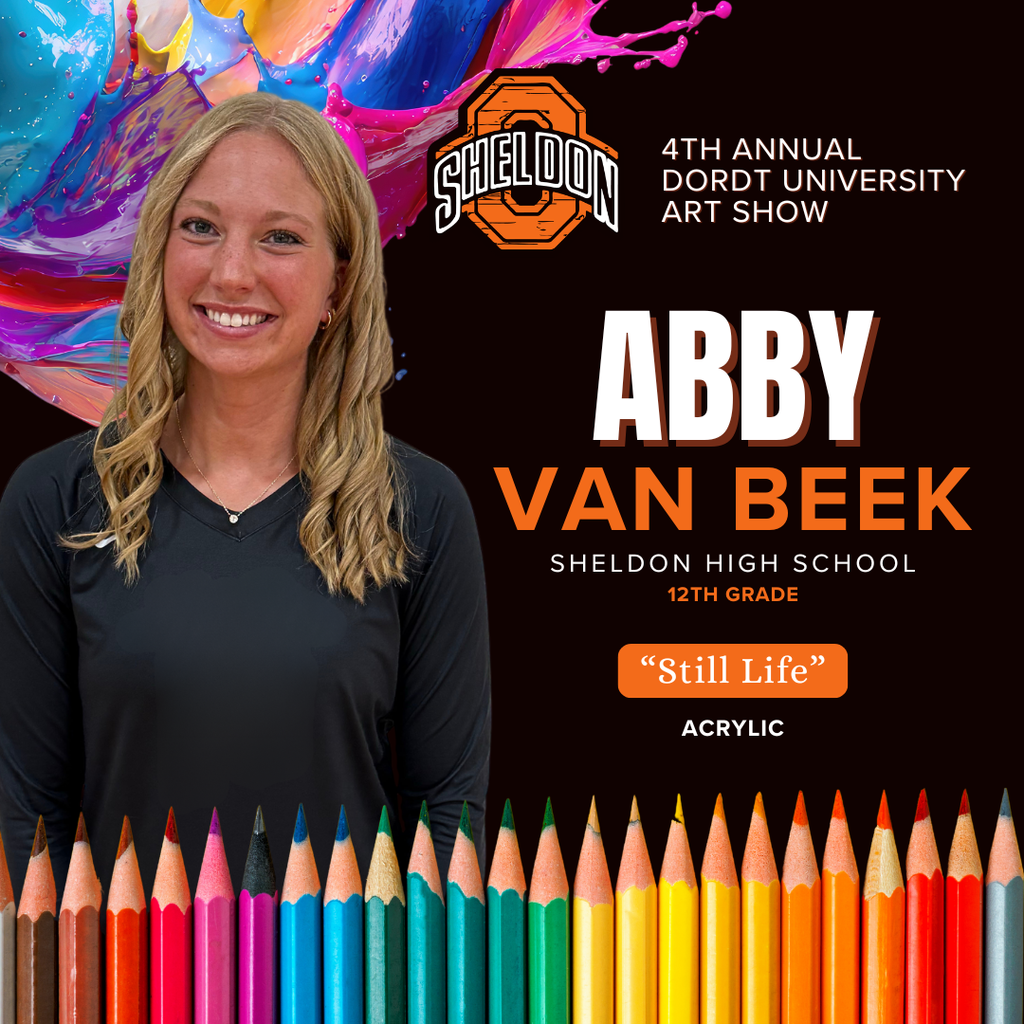 The results are in for the 4th Annual Dordt University High School Art Showcase! This year, entries were submitted from 12 different high schools.  Congratulations to the following students whose artwork was selected for the show — an outstanding accomplishment and well-deserved recognition! 🎨👏  SHOW DATES: The exhibit will be on display in the Dordt University Campus Center Art Gallery from March 17–31 and is open to the public daily from 8:00 a.m. to 10:00 p.m.  A Showcase Reception will be held on Tuesday, March 31, from 7:00–8:00 p.m. Everyone is welcome to attend and celebrate these talented artists! Go Orabs!