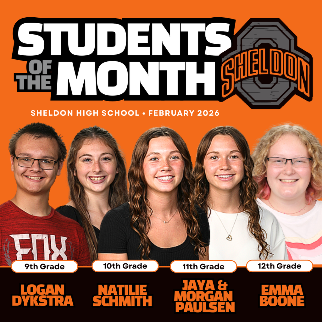 Congratulations to the Sheldon High School Students of the Month of February!  You’ve shown leadership, kindness, and a strong commitment to learning—qualities that truly embody what it means to be an Orab. Keep up the great work and continue to shine bright, both in and out of the classroom!