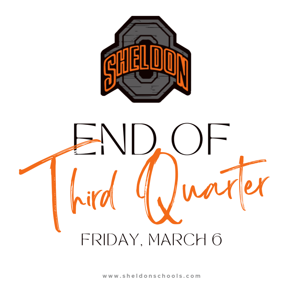 Today marks the end of the third quarter at Sheldon Community School District!  It’s hard to believe how quickly the school year is flying by. This is a great time for students to reflect on their progress, celebrate their accomplishments, and set goals for a strong finish to the year.  Let’s keep up the hard work and finish the year strong! Go Orabs!