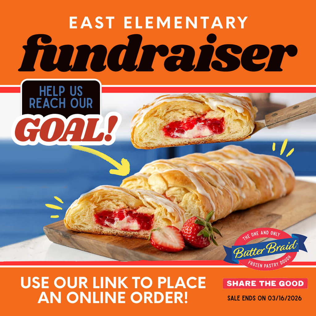 Purchase delicious butter braids and help Sheldon East Elementary reach our goal by supporting our fundraiser!! Every purchase helps us move closer to our goal and directly supports opportunities and resources for our students and school community.  The fundraiser will run through Monday, March 16, 2026. To place an order order, contact the office at 712-324-4337, or go online: https://store.myfundraisingplace.com/Promote/bd7d8487-eb5b-4ba5-b95c-2aa8714e3899?dd=TGdyPsPXPwcBI4+WA/CuYKIwtUouiJfcDXM7abREuJE  Your support truly makes a difference, and we greatly appreciate you helping our school reach its goal. Thank you for supporting Sheldon East Elementary!