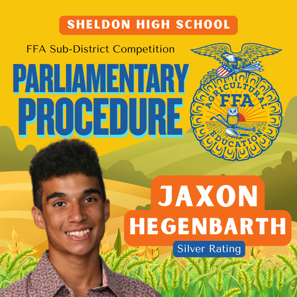 Congratulations to our Sheldon High School FFA members who performed well at the Sub-District Competition this past Saturday.   They also earned a Silver Rating in Ag Broadcasting . Great job representing Sheldon FFA and good luck to our students as they compete at Districts this Saturday! Go Orabs!