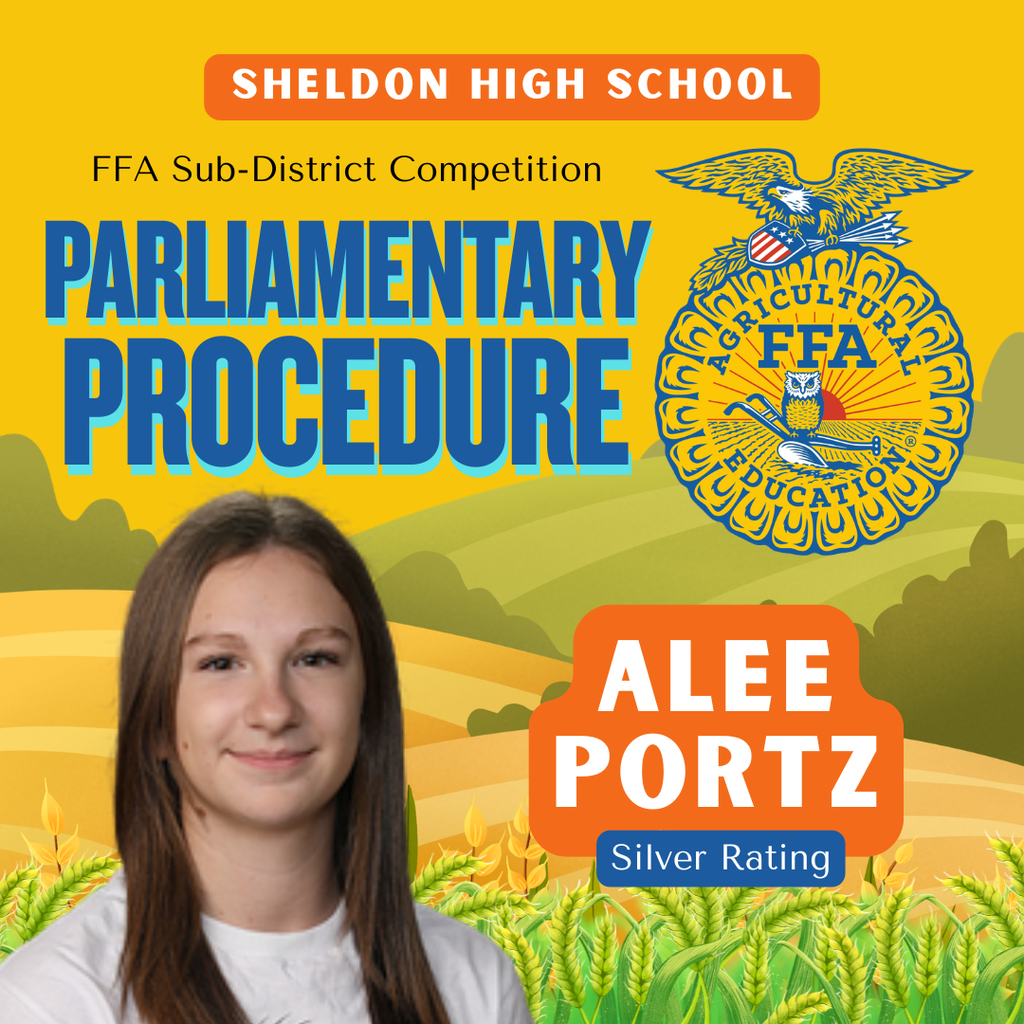 Congratulations to our Sheldon High School FFA members who performed well at the Sub-District Competition this past Saturday.   They also earned a Silver Rating in Ag Broadcasting . Great job representing Sheldon FFA and good luck to our students as they compete at Districts this Saturday! Go Orabs!