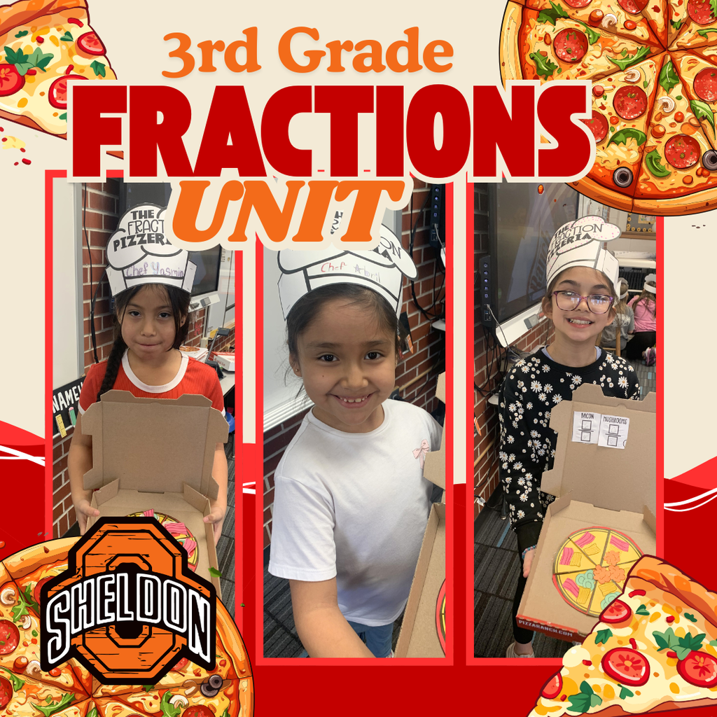 East Elementary 3rd graders wrapped up their fractions unit in a fun and creative way by designing their very own pizzerias! Students reviewed important fraction skills while planning and creating their own pizzas. A huge thank you to Sheldon Pizza Ranch for generously donating the pizza boxes!