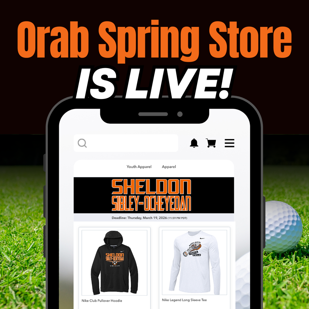 The Orab Spring Store is now live, orders can be placed using the link below!  https://sheldonspringsports2026.itemorder.com/shop/home/  Deadline: Thursday, March 19, 2026 (11:59 PM) Orders will be available at the HS 4-6 weeks from closing of the store.
