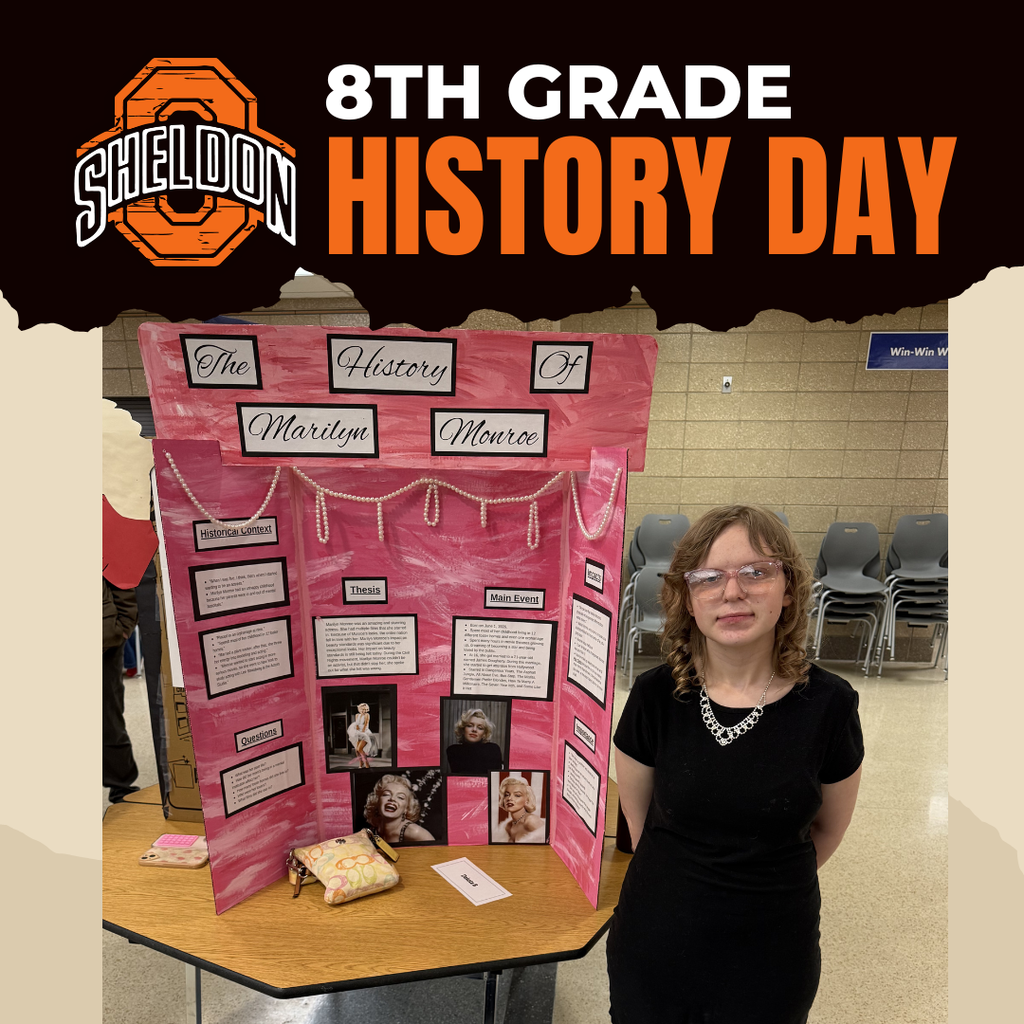 Sheldon Middle School History Day Students spent time researching important historical figures, significant events, and key milestones. They then shared their learning through creative presentations with family members, parents, and friends. This event gave students the opportunity to showcase their hard work, strengthen their presentation skills, and bring history to life. We are proud of their dedication and enthusiasm! #leadon #orabs #sheldonorabs #orabnation #sheldoncommunityschooldistrict #sheldonmiddleschool #8thgradehistoryday #history