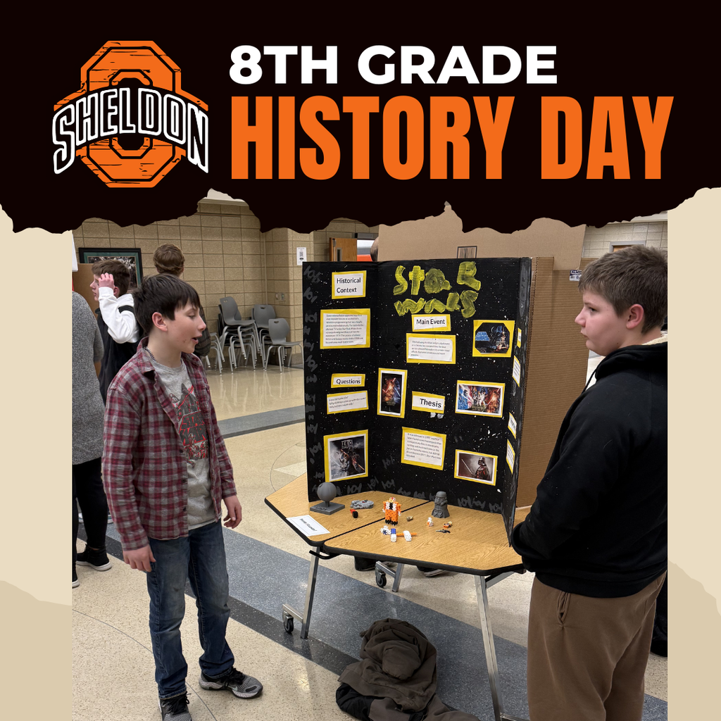 Sheldon Middle School History Day Students spent time researching important historical figures, significant events, and key milestones. They then shared their learning through creative presentations with family members, parents, and friends. This event gave students the opportunity to showcase their hard work, strengthen their presentation skills, and bring history to life. We are proud of their dedication and enthusiasm! #leadon #orabs #sheldonorabs #orabnation #sheldoncommunityschooldistrict #sheldonmiddleschool #8thgradehistoryday #history