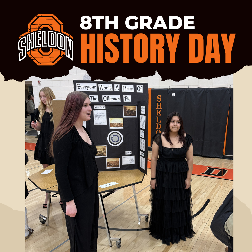 Sheldon Middle School History Day Students spent time researching important historical figures, significant events, and key milestones. They then shared their learning through creative presentations with family members, parents, and friends. This event gave students the opportunity to showcase their hard work, strengthen their presentation skills, and bring history to life. We are proud of their dedication and enthusiasm! #leadon #orabs #sheldonorabs #orabnation #sheldoncommunityschooldistrict #sheldonmiddleschool #8thgradehistoryday #history