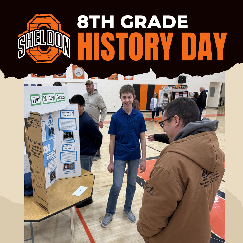 Sheldon Middle School History Day Students spent time researching important historical figures, significant events, and key milestones. They then shared their learning through creative presentations with family members, parents, and friends. This event gave students the opportunity to showcase their hard work, strengthen their presentation skills, and bring history to life. We are proud of their dedication and enthusiasm! #leadon #orabs #sheldonorabs #orabnation #sheldoncommunityschooldistrict #sheldonmiddleschool #8thgradehistoryday #history
