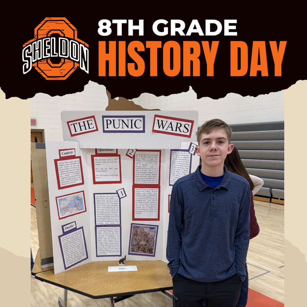 Sheldon Middle School History Day Students spent time researching important historical figures, significant events, and key milestones. They then shared their learning through creative presentations with family members, parents, and friends. This event gave students the opportunity to showcase their hard work, strengthen their presentation skills, and bring history to life. We are proud of their dedication and enthusiasm! #leadon #orabs #sheldonorabs #orabnation #sheldoncommunityschooldistrict #sheldonmiddleschool #8thgradehistoryday #history