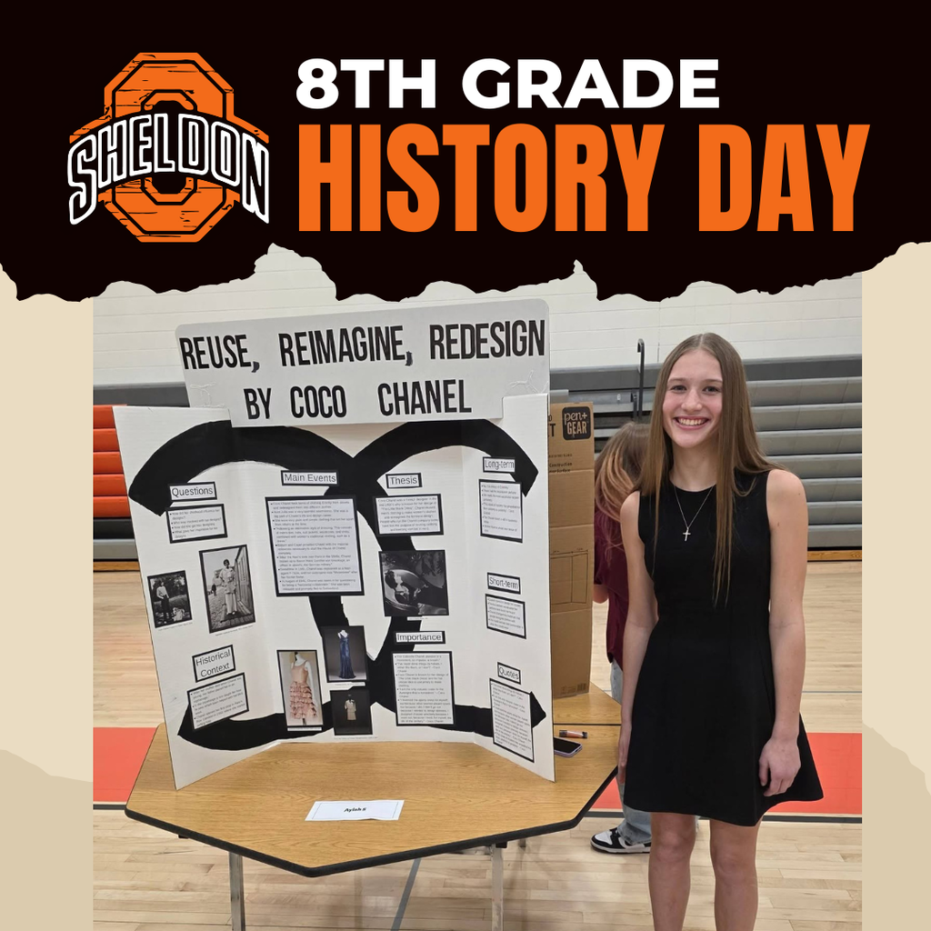 Sheldon Middle School History Day Students spent time researching important historical figures, significant events, and key milestones. They then shared their learning through creative presentations with family members, parents, and friends. This event gave students the opportunity to showcase their hard work, strengthen their presentation skills, and bring history to life. We are proud of their dedication and enthusiasm! #leadon #orabs #sheldonorabs #orabnation #sheldoncommunityschooldistrict #sheldonmiddleschool #8thgradehistoryday #history