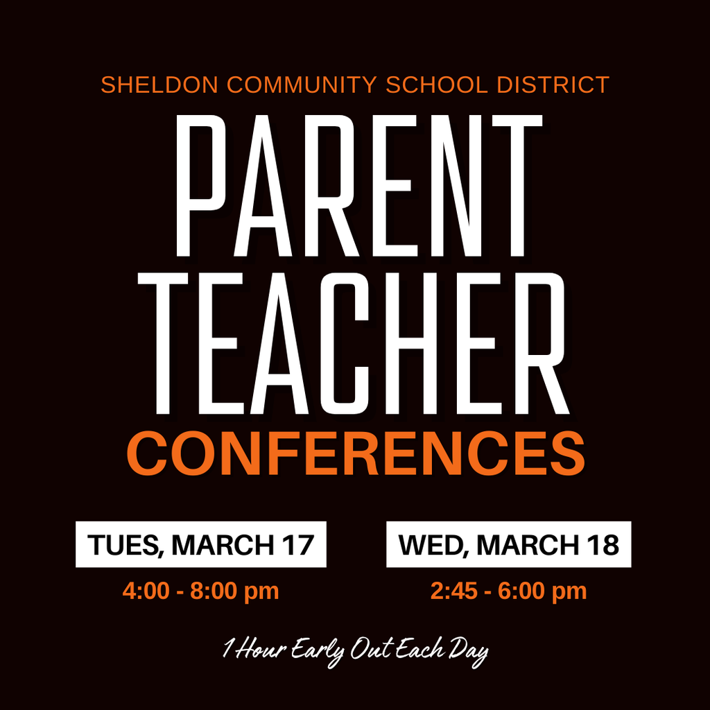 Due to no school on Monday, parent/teacher conferences will now be held on Tuesday. Wednesday’s conferences will take place as originally scheduled.  There will be a one-hour early dismissal on both days.