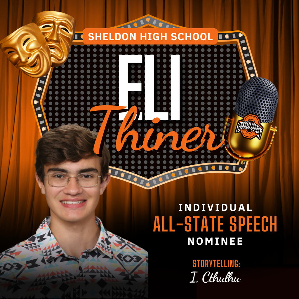 Congratulations to our Sheldon High School students who have qualified for Individual All-State Speech!   🟠 Rachel Besaw — Prose, Going Grapefruit 🟠 Theresa Nilles — Expository Address, A Musical Journey 🟠 Eli Thiner — Storytelling, I, Cthulhu  On Saturday, 15 students represented Sheldon at the Individual Speech State Contest in Denison, performing a total of 24 events. From those performances, three were selected as the best in their centers and have earned the opportunity to perform at All-State in Cedar Falls in just a few weeks.   Receiving an All-State nomination is an outstanding accomplishment that is awarded to only a small percentage of performers across Iowa. This recognition is especially meaningful for these students, as this will be their fourth time performing at All-State — an honor achieved by only a handful of students statewide. Go Orabs!