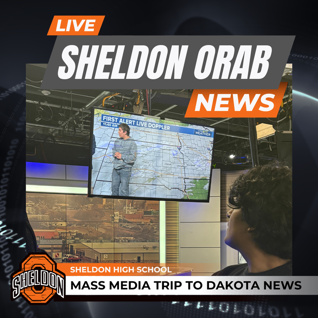Sheldon High School Mass Media students recently took a trip to Dakota News Now in Sioux Falls to learn about careers in news broadcasting. During their visit, students got a behind-the-scenes look at how a live newsroom operates. They learned about the different roles involved in producing the news, including reporting, anchoring, filming, editing, and directing. Students also had the opportunity to see the studio, ask questions, and gain insight into the skills and education needed for a future in media and communications. Thank you to Dakota News Now for providing this valuable hands-on learning experience and helping inspire our students as they explore potential career paths!