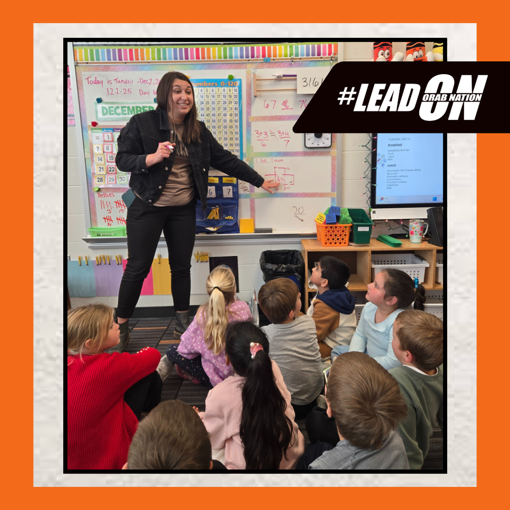 Mrs. Ney’s first-grade class kicked off their afternoon with fun addition and subtraction activities! We have some very smart Orabs!  *Image created by Sheldon High School Mass Media student, Adyn Whitcanack*