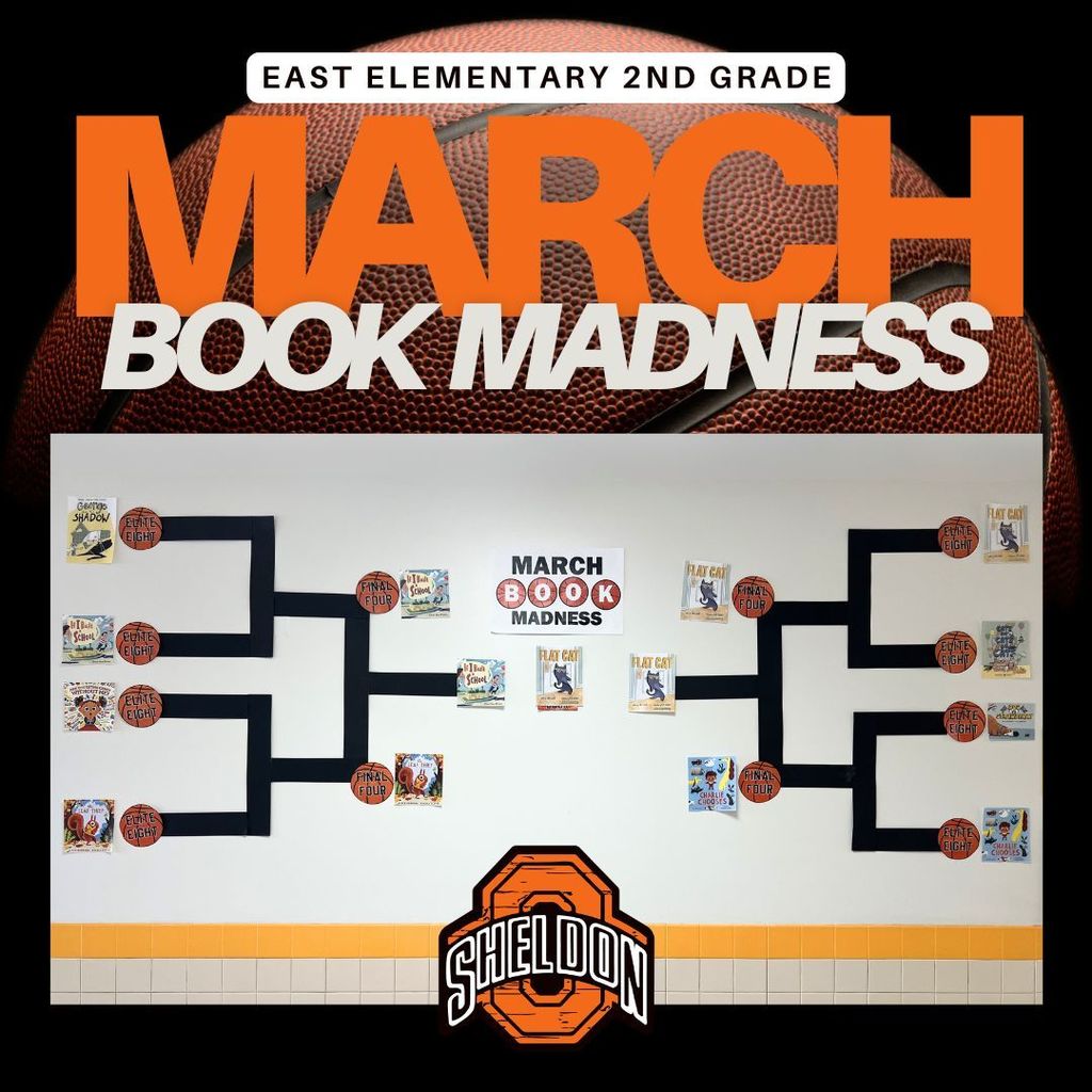 East Elementary second graders got into the March Madness spirit with a fun book bracket! Students spent time reading and voting for their favorite stories during their March Book Madness unit. The exciting culminating activity took at the high school gym. Second graders were led by Sheldon High School girls basketball players through a variety of fun basketball skill activities. A big thank you to the girls basketball team for helping teach basketball fundamentals and making the experience extra special! It was a slam dunk way to celebrate reading and movement! Way to go, Orabs!