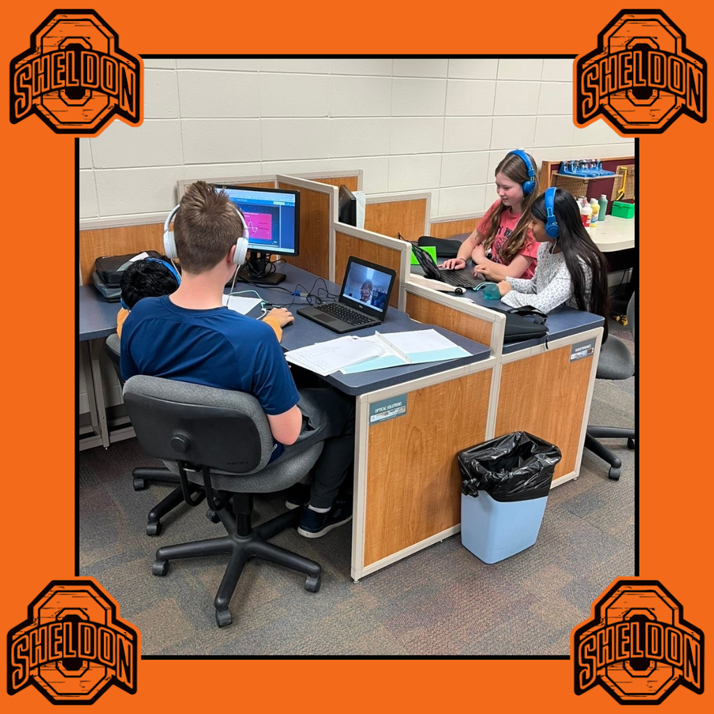 Sheldon Middle School students working individually in Mrs. DeGroot's class. *Image created by Sheldon High School Mass Media student, Paul Roos.