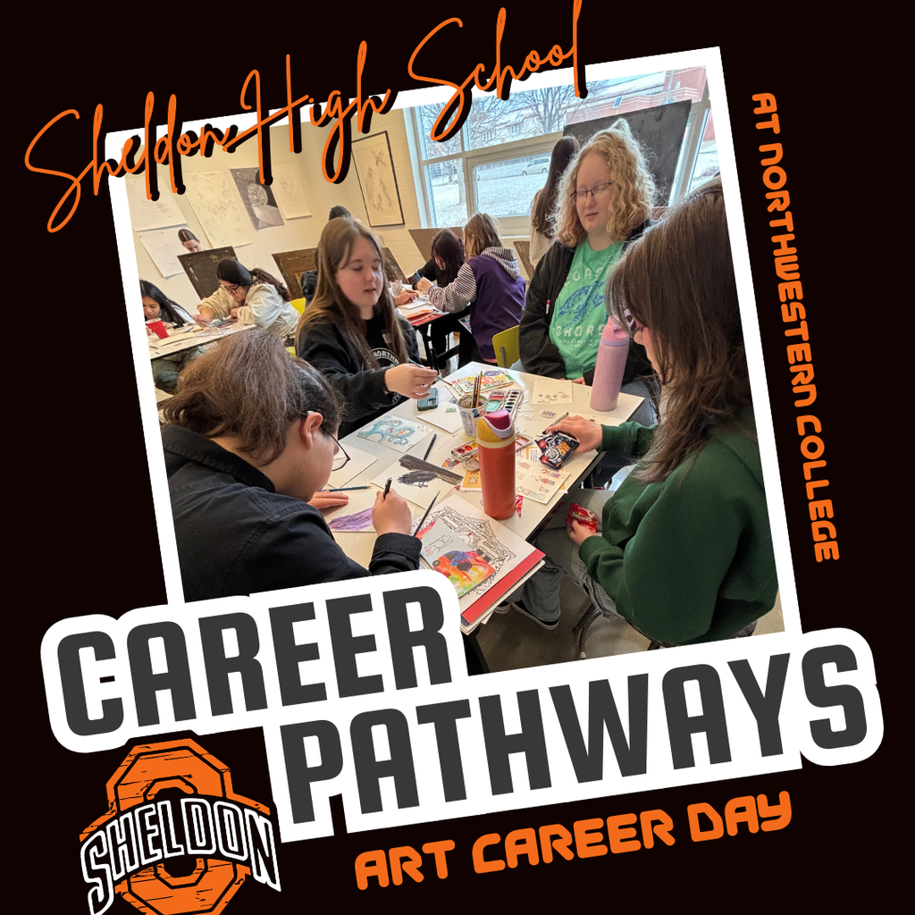 Sheldon High School art students recently attended the Northwestern College Creative Pathways Art Career Day. They spent time connecting with artists and creative professionals, learning about careers in the arts, and even creating a few small pieces of their own! Way to go Orabs!
