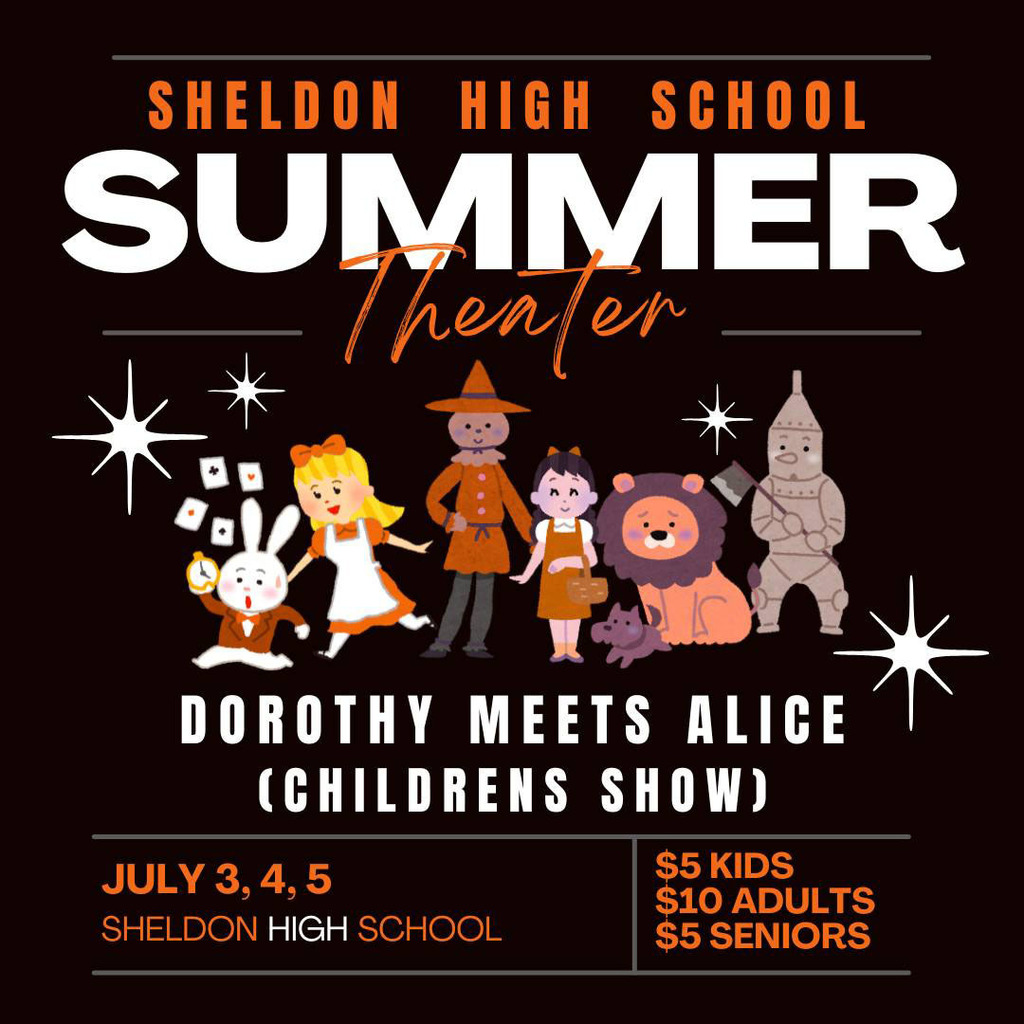Mark your calendars now! We have an exciting lineup planned for this year’s Summer Theatre season! *Images created by Sheldon High School student, Rachel Besaw*
