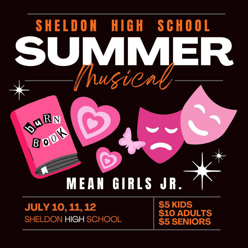 Mark your calendars now! We have an exciting lineup planned for this year’s Summer Theatre season! *Images created by Sheldon High School student, Rachel Besaw*