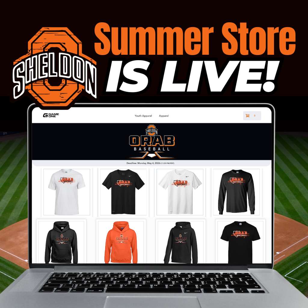 Orab summer gear is here! The online apparel store is officially open—be sure to get your orders in by Monday, May 4. Don’t miss your chance to stock up for the season!  Place your orders here: https://sheldonsummersports2026.itemorder.com/shop/home/
