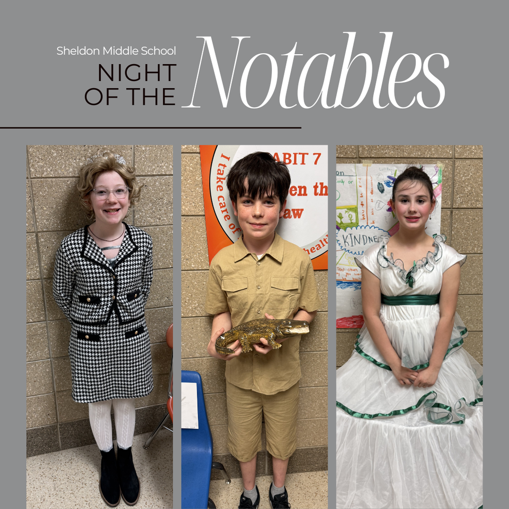 Our talented Sheldon Middle School 6th graders brought history to life during last week’s “Night of the Notables!” Through in-depth research and creative presentations, students stepped into the roles of influential figures from the past—sharing their stories, achievements, and lasting impact in an engaging and memorable way. Way to go Orabs!