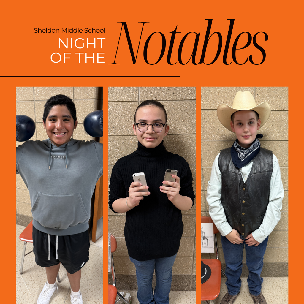 Our talented Sheldon Middle School 6th graders brought history to life during last week’s “Night of the Notables!” Through in-depth research and creative presentations, students stepped into the roles of influential figures from the past—sharing their stories, achievements, and lasting impact in an engaging and memorable way. Way to go Orabs!