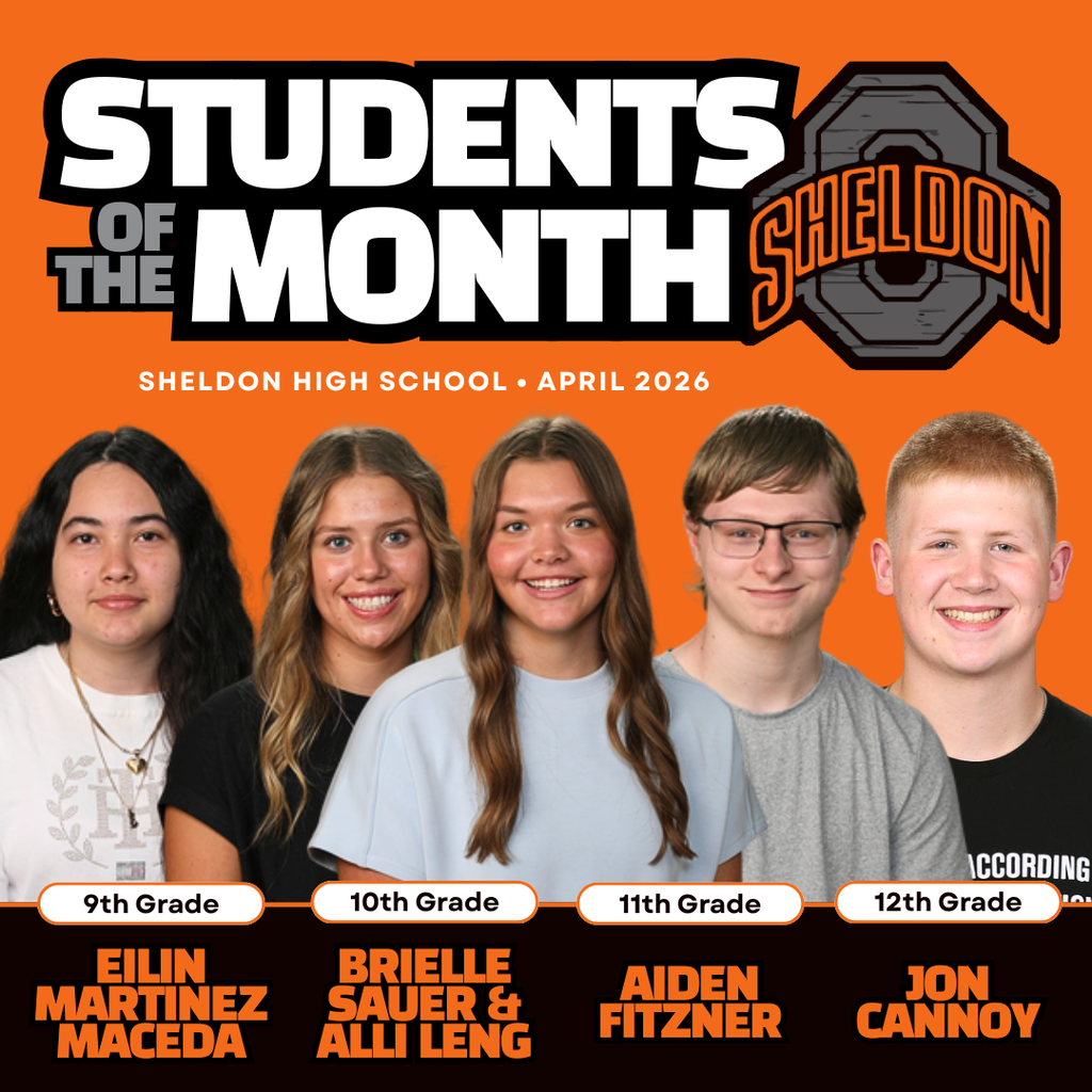 Congratulations to the Sheldon High School Students of the Month!  You’ve shown leadership, kindness, and a strong commitment to learning—qualities that truly embody what it means to be an Orab. Keep up the great work and continue to shine bright, both in and out of the classroom! Way to go Orabs!