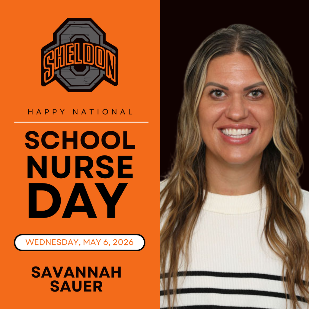 In honor of National School Nurse Day, we proudly recognize and celebrate Sheldon Community School District’s very own nurse Savannah Sauer.  Nurse Sauer plays a vital role in keeping our students healthy, safe, and ready to learn each day. From caring for everyday bumps and scrapes to supporting students with ongoing medical needs, she brings compassion, calmness, and expertise to every situation. Her kindness and dedication help create a school environment where students feel cared for and supported.  We are truly grateful for her hard work, her quick response in moments of need, and the way she goes above and beyond to look out for the well-being of our students and staff. Thank you, Nurse Sauer, for all you do for Sheldon Community School District—you make a difference every single day!