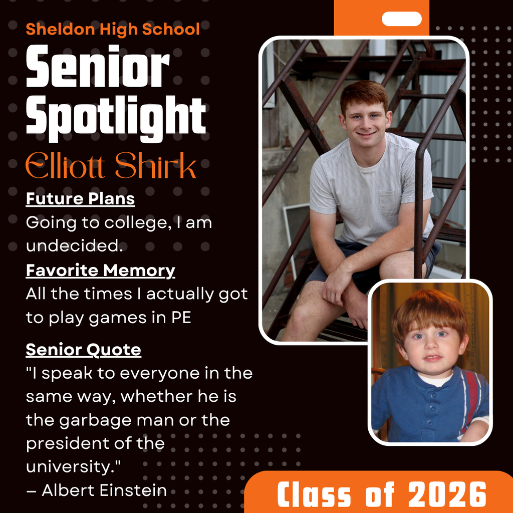 As the school year comes to a close, we proudly celebrate our Sheldon Orab seniors and all they have accomplished. Graduation is just around the corner, and we couldn’t be more excited to honor this outstanding group of students.  A special shoutout to our Sheldon High School Mass Media students, who have worked hard all semester to create the Senior Spotlight—highlighting and celebrating each member of the Class of 2026. Their dedication has helped capture the stories, achievements, and memories that make this class so special.  Be sure to check out the Senior Spotlights all month long and join us in congratulating them as they prepare to take their next steps. Once an Orab, always an Orab!  #leadon #orabs #sheldonorabs #orabnation #sheldoncommunityschooldistrict #sheldonhighschool #seniorspotlight #orabseniors #orabgraduation 