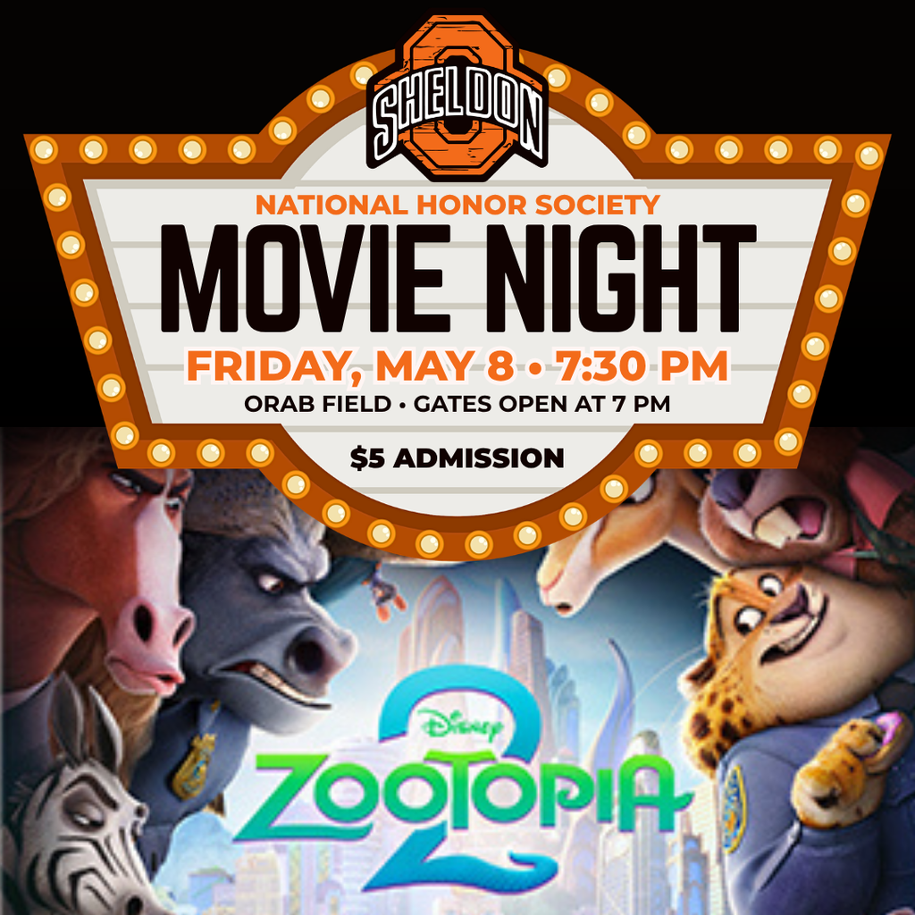 Don’t forget to join us tonight at Orab Field for the National Honor Society Movie Night! Bring your friends and family for a fun evening under the stars and enjoy a great movie together. See you there!  Don’t miss this fun, family-friendly event!  📅 Friday, May 8 ⏰ 7:30 pm (gates open at 7) 📍 Orab Field