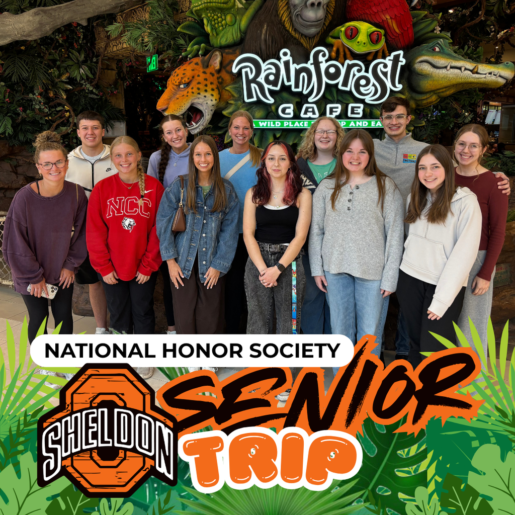 Sheldon High School National Honor Society celebrated their senior trip with a fun-filled day at the Mall of America. Students enjoyed spending time togethers shopping, and sharing a meal at the Rainforest Cafe. The trip was a great opportunity for seniors to make lasting memories and celebrate their hard work, leadership, and dedication throughout their high school years. Way to go Orabs!