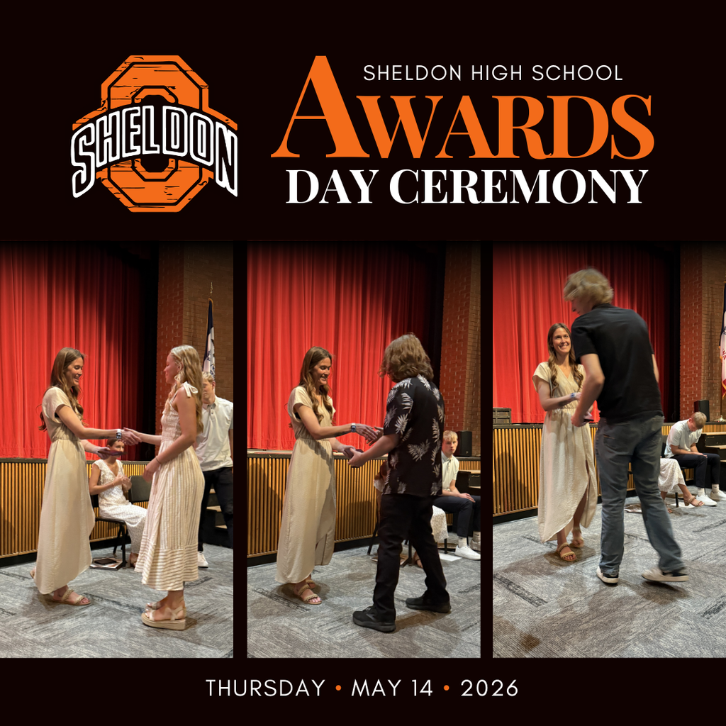 Sheldon High School recently celebrated Awards Day, recognizing the hard work, dedication, and accomplishments of our students throughout the school year. Students were honored for their academic achievements, leadership, activities, scholarships, and many other outstanding successes.  Congratulations to all of the students who received awards during this special celebration. Your commitment inside and outside the classroom has truly paid off, and we are proud of everything you have accomplished.  Thank you to our staff, families, and community members who continue to support and encourage our students along the way. A big thank you to Mrs. St Clair, Mrs. Bosma and Mrs. Vander Berg for all their work in organizing this event. Great job, Orabs!