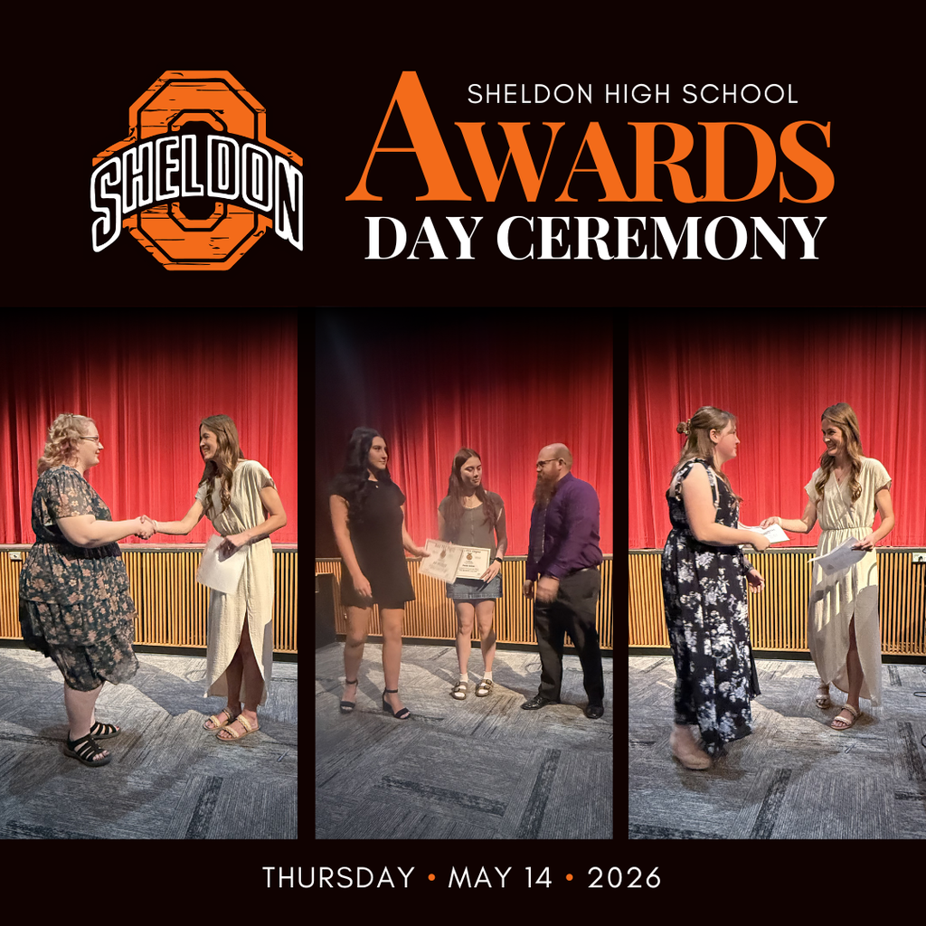 Sheldon High School recently celebrated Awards Day, recognizing the hard work, dedication, and accomplishments of our students throughout the school year. Students were honored for their academic achievements, leadership, activities, scholarships, and many other outstanding successes.  Congratulations to all of the students who received awards during this special celebration. Your commitment inside and outside the classroom has truly paid off, and we are proud of everything you have accomplished.  Thank you to our staff, families, and community members who continue to support and encourage our students along the way. A big thank you to Mrs. St Clair, Mrs. Bosma and Mrs. Vander Berg for all their work in organizing this event. Great job, Orabs!