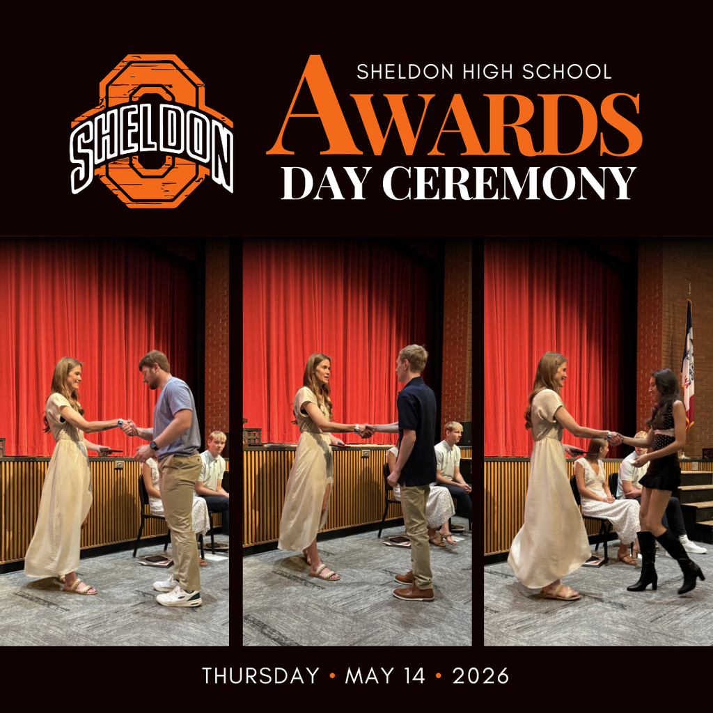 Sheldon High School recently celebrated Awards Day, recognizing the hard work, dedication, and accomplishments of our students throughout the school year. Students were honored for their academic achievements, leadership, activities, scholarships, and many other outstanding successes.  Congratulations to all of the students who received awards during this special celebration. Your commitment inside and outside the classroom has truly paid off, and we are proud of everything you have accomplished.  Thank you to our staff, families, and community members who continue to support and encourage our students along the way. A big thank you to Mrs. St Clair, Mrs. Bosma and Mrs. Vander Berg for all their work in organizing this event. Great job, Orabs!