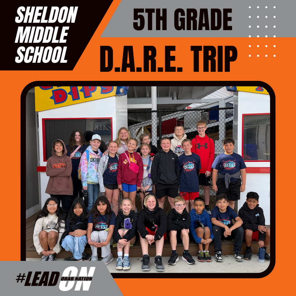 Sheldon Middle School 5th graders enjoyed a fun-filled day at Arnolds Park Amusement Park during their annual D.A.R.E. trip! Students celebrated their hard work and learned valuable lessons while making lasting memories with classmates and teachers. Way to go Orabs!