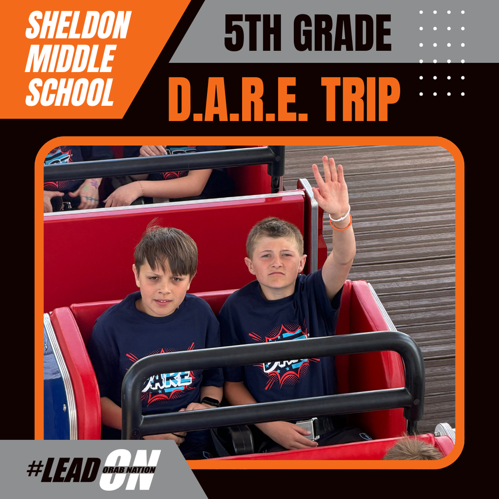 Sheldon Middle School 5th graders enjoyed a fun-filled day at Arnolds Park Amusement Park during their annual D.A.R.E. trip! Students celebrated their hard work and learned valuable lessons while making lasting memories with classmates and teachers. Way to go Orabs!
