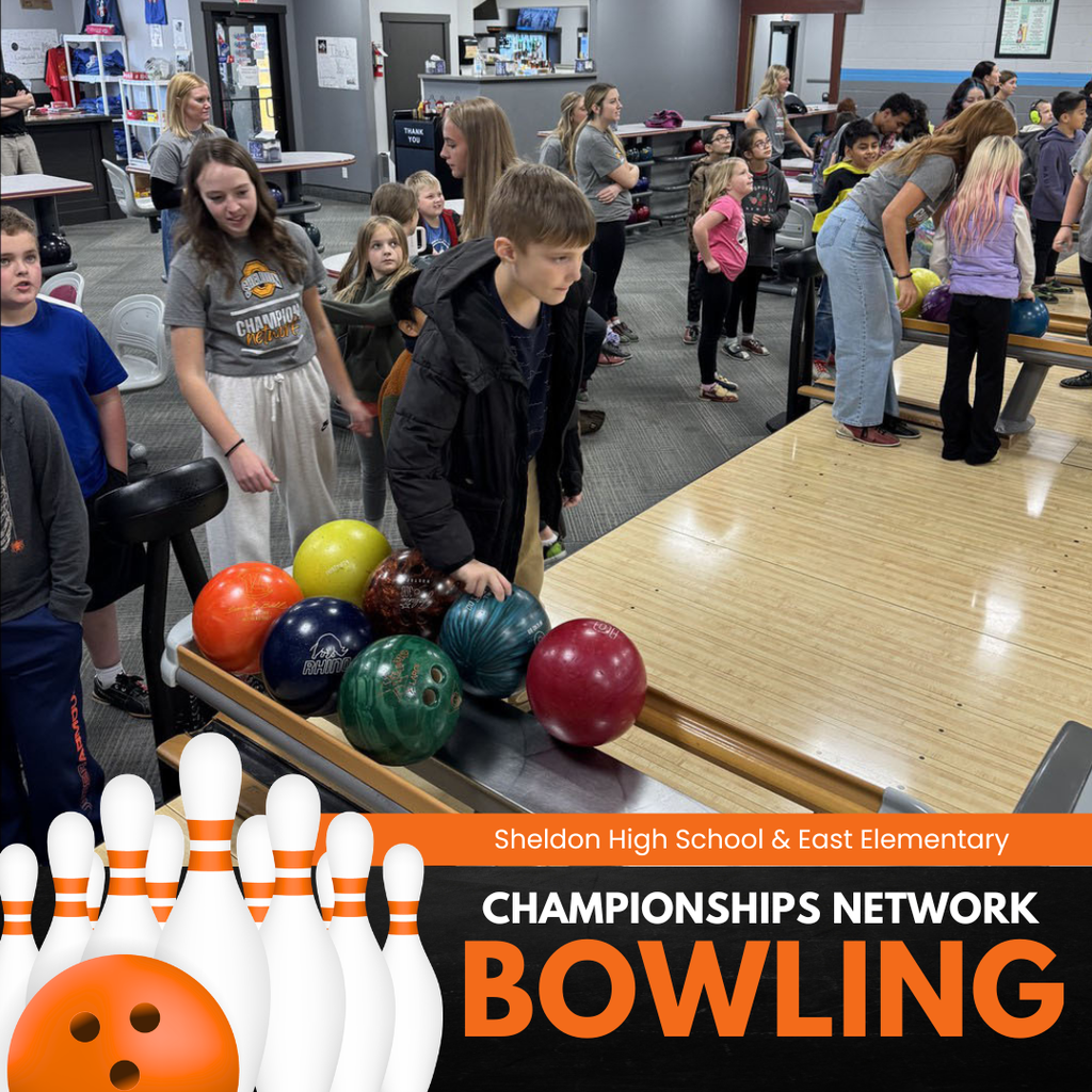 Sheldon High School and East Elementary students had a terrific time bowling as part of the Championship Network’s annual celebration! It was a fun-filled event full of smiles, teamwork, and great memories for everyone involved. Way to go Orabs!