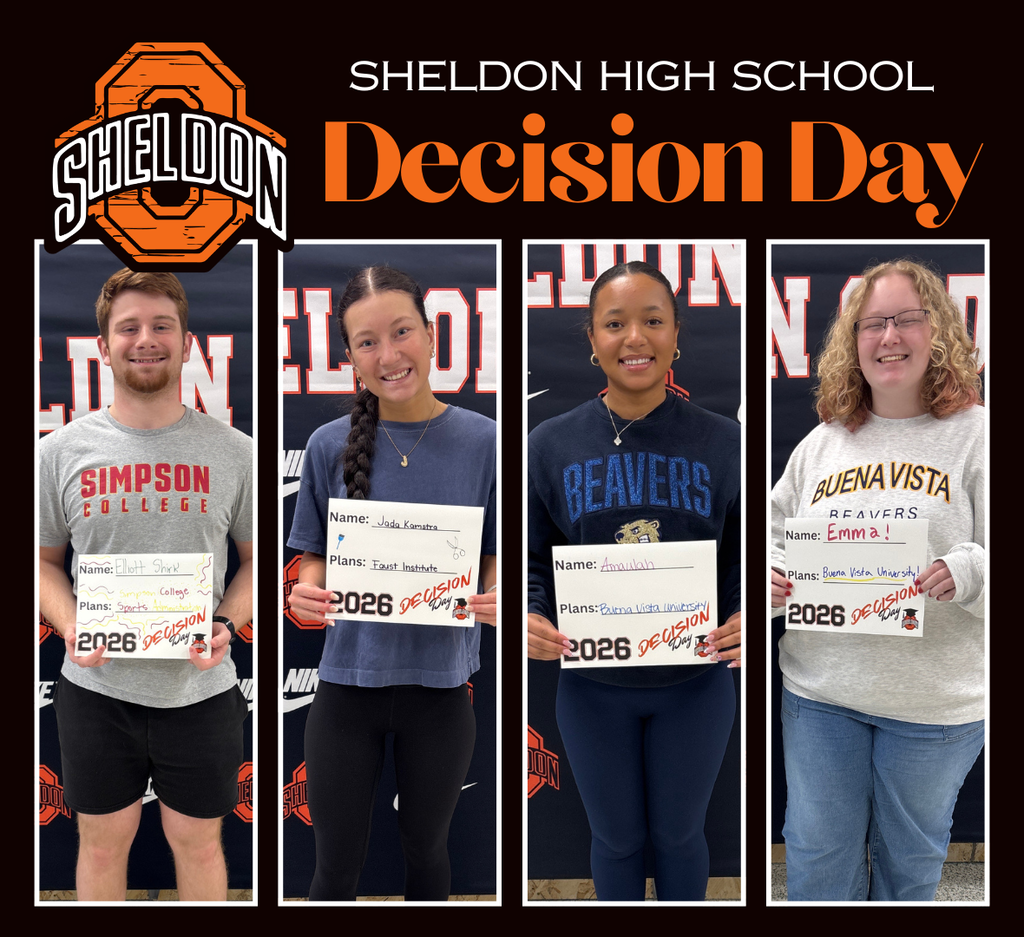 Sheldon High School recently celebrated Decision Day. Our Orab seniors proudly displayed the colleges and universities they have chosen to attend next school year! It was exciting to see students recognized for their hard work and future plans as they prepare for the next chapter of their journeys. We are proud of the Class of 2026 and wish each student the very best as they begin this exciting new adventure! Way to go Orabs!