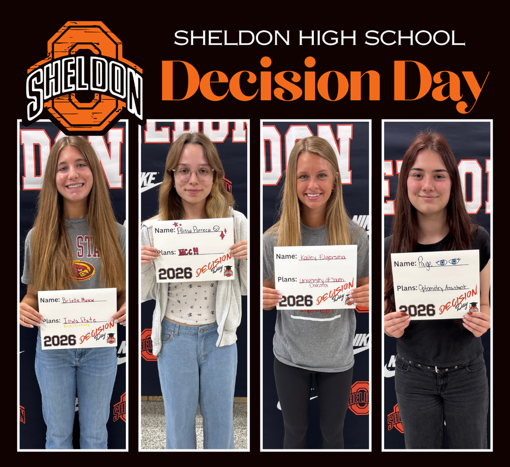 Sheldon High School recently celebrated Decision Day. Our Orab seniors proudly displayed the colleges and universities they have chosen to attend next school year! It was exciting to see students recognized for their hard work and future plans as they prepare for the next chapter of their journeys. We are proud of the Class of 2026 and wish each student the very best as they begin this exciting new adventure! Way to go Orabs!