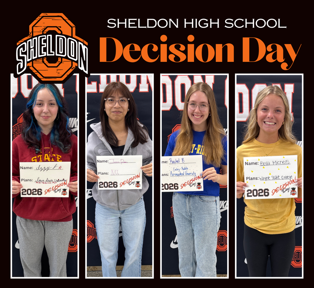 Sheldon High School recently celebrated Decision Day. Our Orab seniors proudly displayed the colleges and universities they have chosen to attend next school year! It was exciting to see students recognized for their hard work and future plans as they prepare for the next chapter of their journeys. We are proud of the Class of 2026 and wish each student the very best as they begin this exciting new adventure! Way to go Orabs!