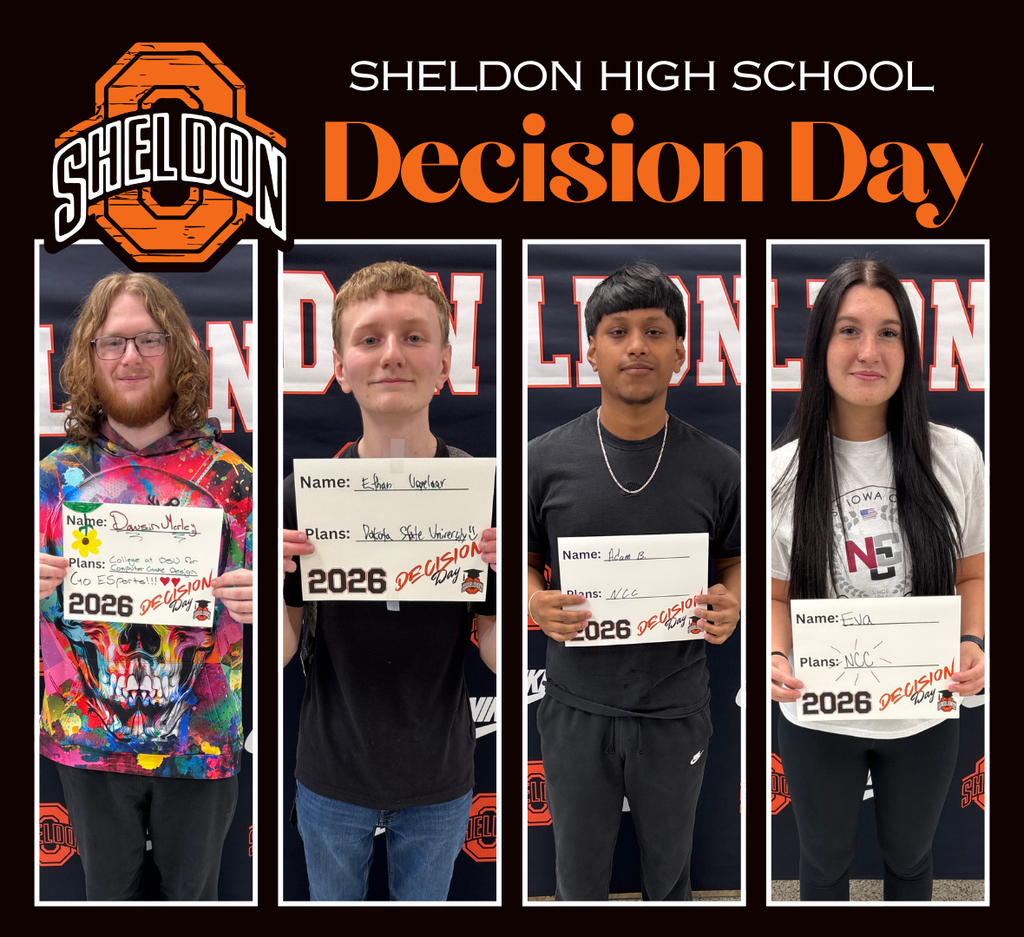 Sheldon High School recently celebrated Decision Day. Our Orab seniors proudly displayed the colleges and universities they have chosen to attend next school year! It was exciting to see students recognized for their hard work and future plans as they prepare for the next chapter of their journeys. We are proud of the Class of 2026 and wish each student the very best as they begin this exciting new adventure! Way to go Orabs!