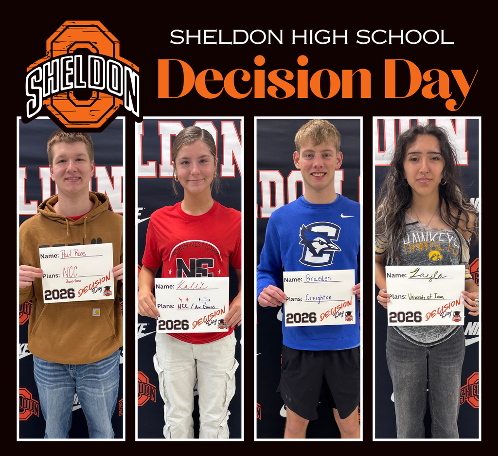Sheldon High School recently celebrated Decision Day. Our Orab seniors proudly displayed the colleges and universities they have chosen to attend next school year! It was exciting to see students recognized for their hard work and future plans as they prepare for the next chapter of their journeys. We are proud of the Class of 2026 and wish each student the very best as they begin this exciting new adventure! Way to go Orabs!