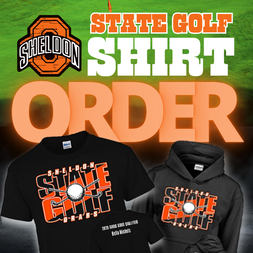 Orab State Golf gear is now available to order! ‼️ORDER DEADLINE IS TONIGHT!‼️ Thursday, May 21 at 11:59pm Show your Orab pride and support our state qualifier, Bella Michels, with exclusive apparel. All items will be shipped directly to Sheldon High School for pickup on Tuesday around noon. ORDER ONLINE: https://sheldonhsgirlsstategolf2026.itemorder.com/shop/home/